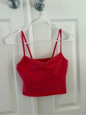 Urban Outfitters Ruched Spaghetti-Strap Crop Top